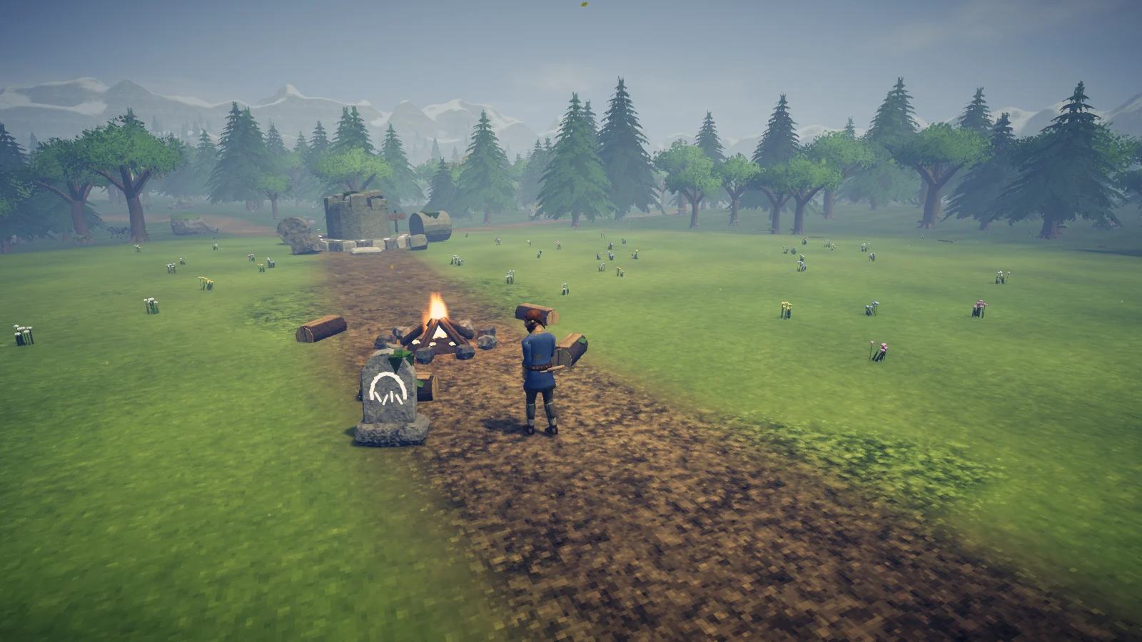 A wanderer beside the homestead fire, looking out across the Vale.